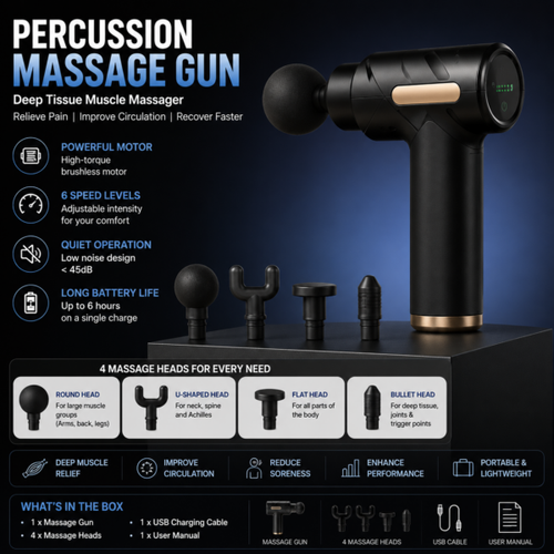 4 in 1 Massage Gun ( Premium Quality )
