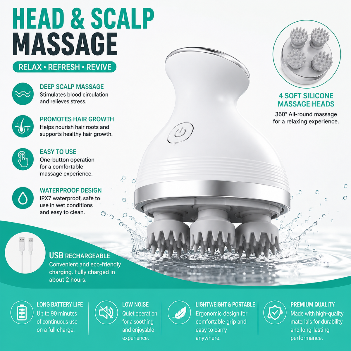 Electric Scalp Massager For Hair Care