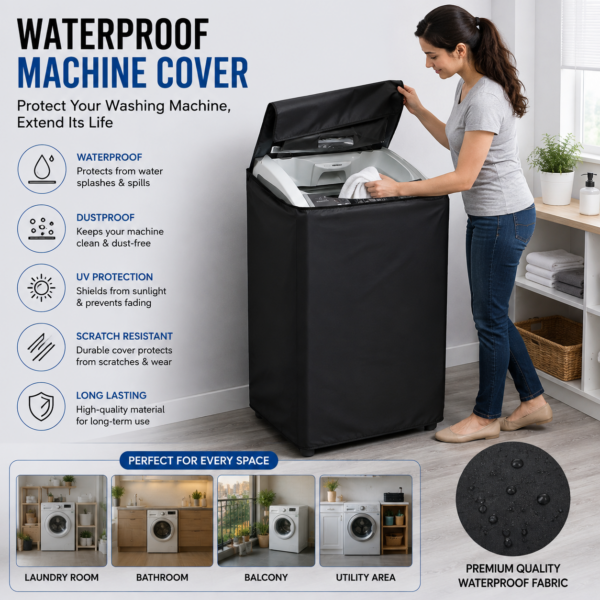 Washing machine cover Black color